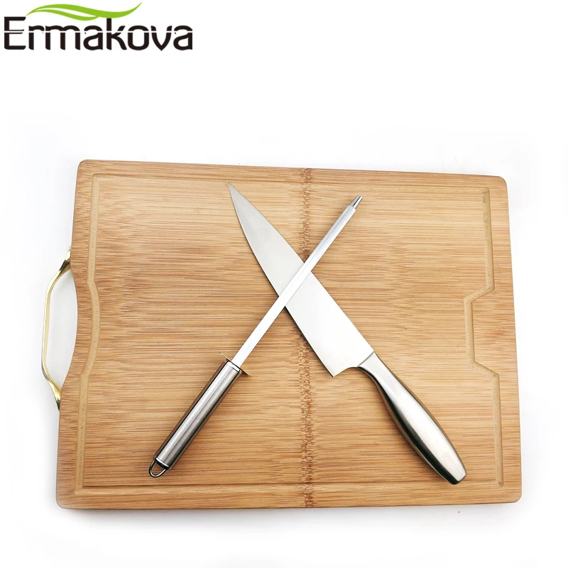 ERMAKOVA точилка для ножей 10 дюймов кухонный хонинговальный стальной нож заточка из углеродистой стали прочная точилка для ножей из нержавеющей стали