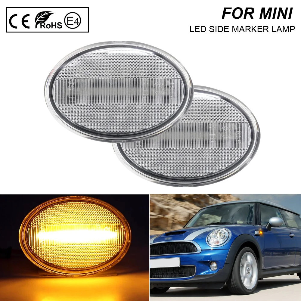

2X LED side marker Dynamic light turn signal lamp clear for MINI R55 R56 R57 R58 R59