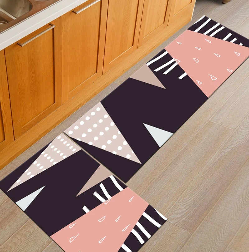 Nordic Geometric Creative Kitchen Mat Anti-Slip Bathroom Carpet Slip-Resistant Washable Entrance Door Hallway Floor Area Rug
