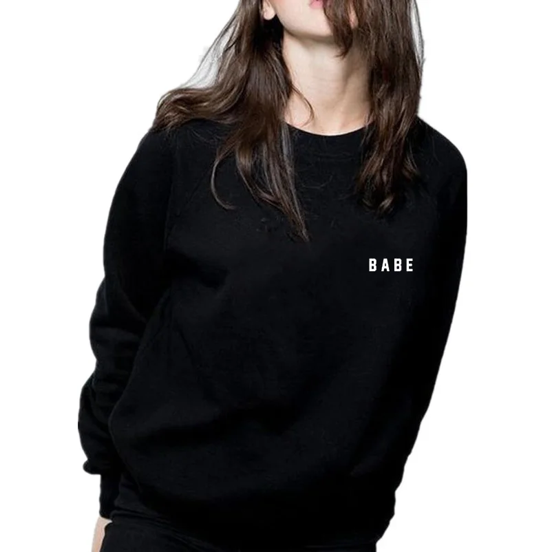  2019 spring women fashion hoodies BABE letters print long sleeve sweatshirt crewneck pullovers wome