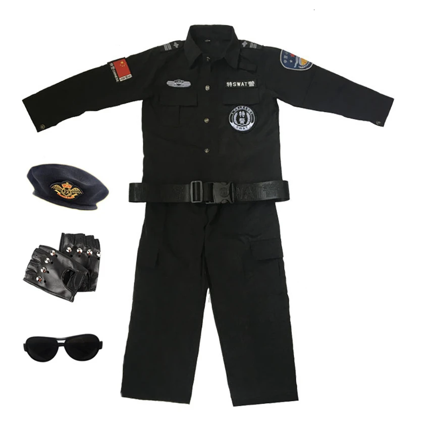 Детская одежда на Хэллоуин, полицейская одежда, костюмы на Хэллоуин, карнавальные костюмы, специальная армейская форма