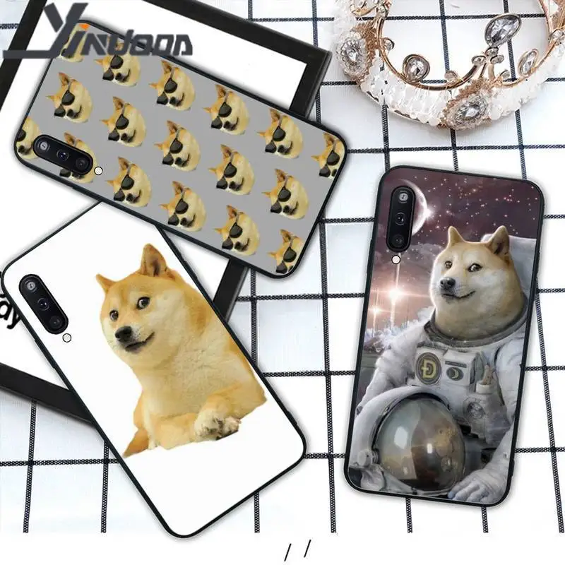 Yinuoda Doge Meme Kabosu black soft phone case cover for Samsung galaxy M 30S A6 A7 2017 2018 A10 A20 E A30S A40 A50 A70 A80 | Мобильные