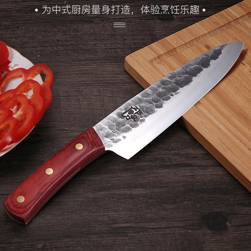 Пластичный монтаж нож для тонкой нарезки японский резки Santoku Western шеф-повара