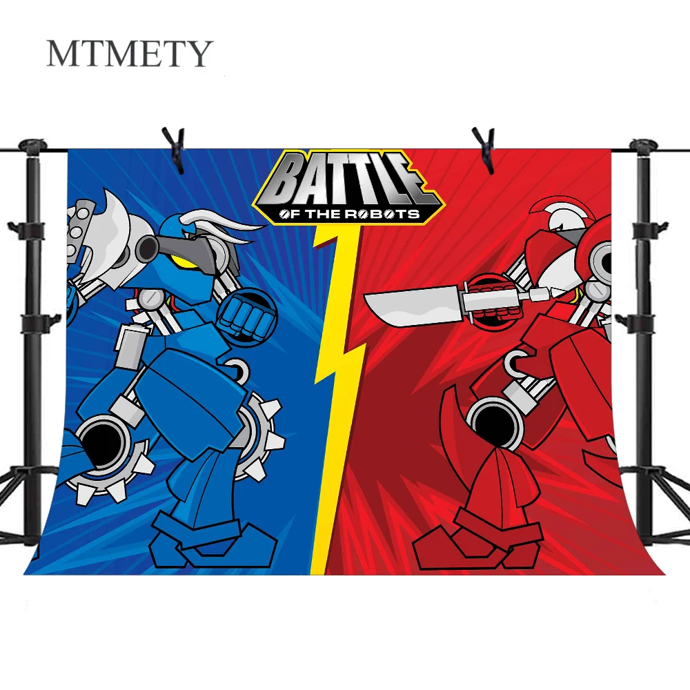 

MTMETY Battle of The Robots Photographic Background kids Theme Party Backdrop For Photography Studio Video Shooting Props