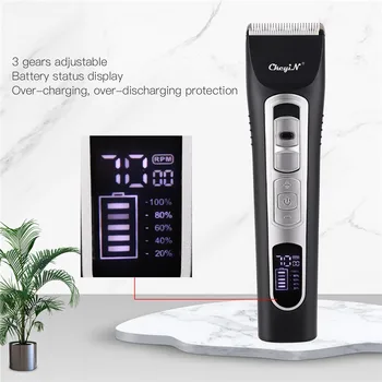 

CkeyiN LCD Display Electric Clipper Rechargeable USB LCD Hair Trimmer Professional Cutting Machine Beard Adult Razor Style Tools