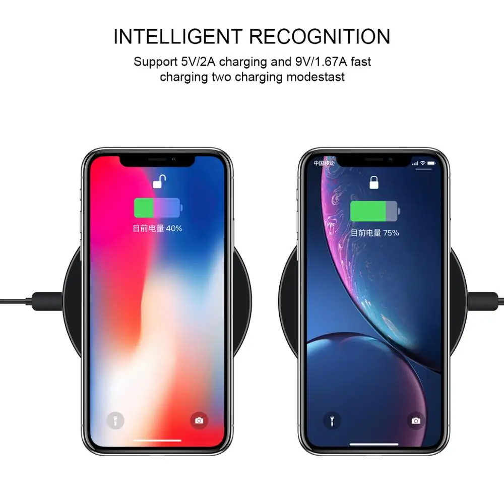 Быстрая Qi Беспроводная док-станция для зарядного устройства для IPhone X 8p XR XS samsung S8 S9 Plus Note9 быстро, безопасно зарядное устройство s беспроводная док-станция