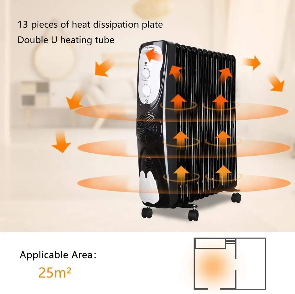 Aigostar Protector 33jhg - Portable Oil-filled Radiator, 13 Fins, 2800w,  Safe Heat With Warm Air System And Thermostat Control. - Electric Heaters -  AliExpress