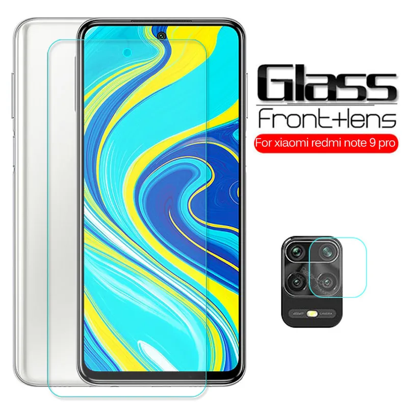 on xiomi redmi note 9 s Glass 2 in 1 protective For xiaomi 9s note9 pro max camera lens screen protector Film | Мобильные телефоны