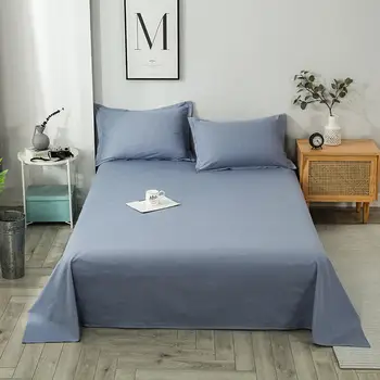 

1pc 100% Pure Cotton Bed Linens Twin/Full/Queen/King Size Solid Color Bedsheet And Pillowcase sabana bajera Bed Sheets For Adult