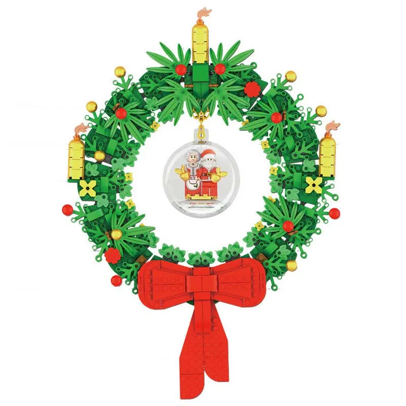 

Christmas Cartoon Christmas Wreath 4 In 1 Compatible Ideas Christmas Building Blocks Toys for Children Birthday Christmas Gift