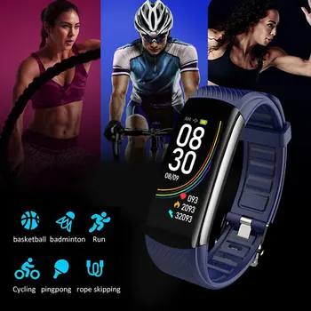 

C6T Smart Bracelet Watch TPU Information Push Sleep Monitoring Exercise Pedometer Measuring Body Temperature