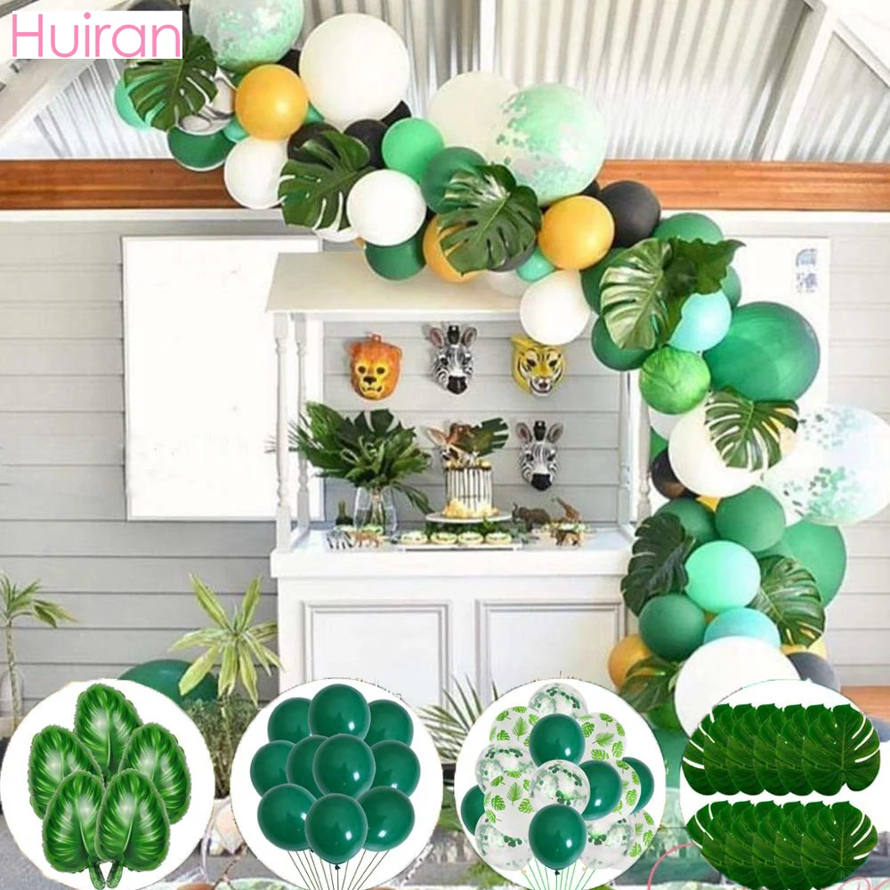 Green Palm Leaf Balloons Safari Jungle Party Child Girl Boy Happy Birthday Party Decor Kids Tropical Dinosaur Party Wild One Green Palm Leaf Balloons Safari Jungle Party Child Girl Boy Happy Birthday Party Decor Kids Tropical Dinosaur Party Wild One