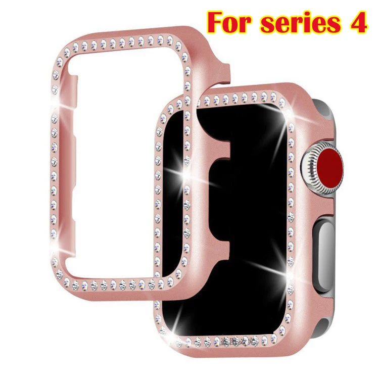 Бриллиантовый чехол для Apple watch series 5 4 3 40 мм 44 жесткий бампер из алюминиевого