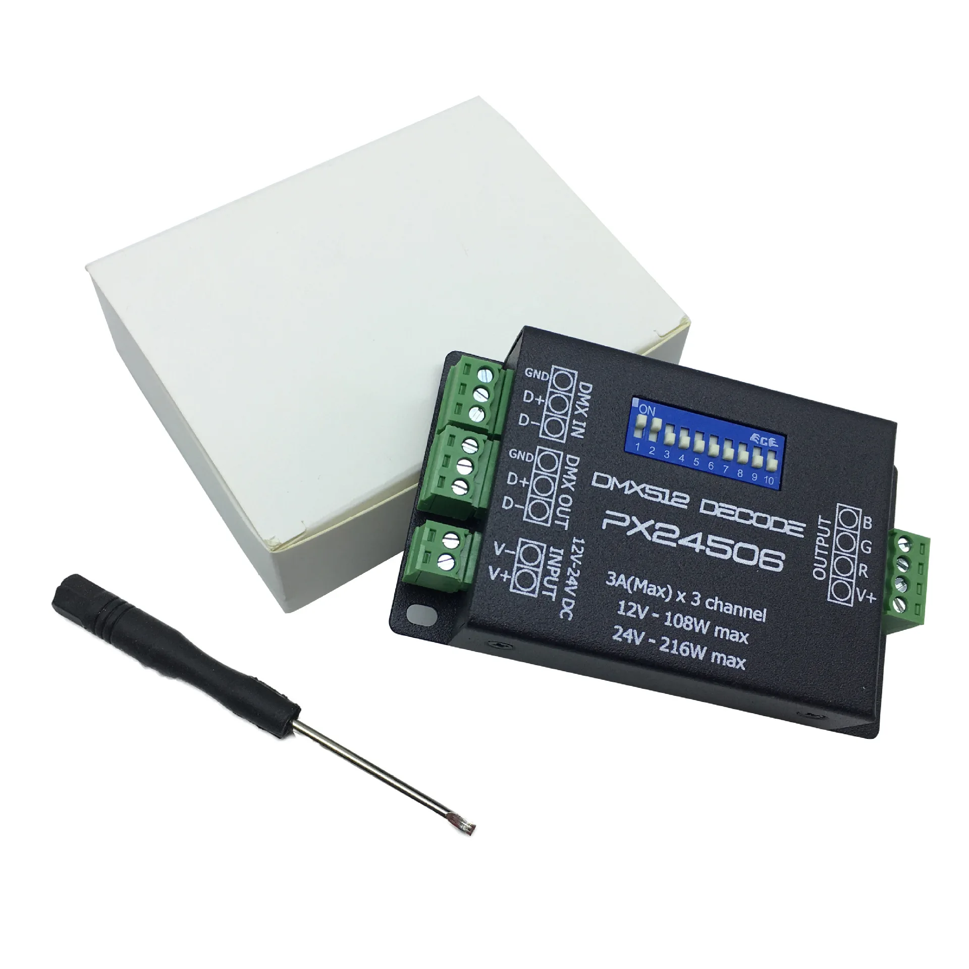 DMX512 декодер драйвер DMX512 3CH усилитель сигнала, RGB 12 в 24 В светодиодный DMX контроллер светодиодный контроллер для RGB Светодиодные полосы света