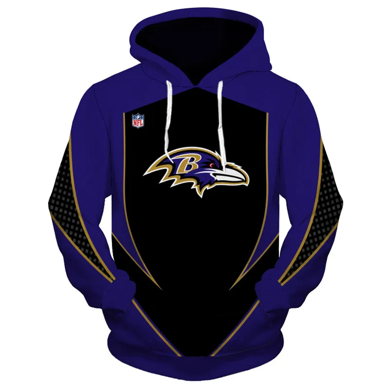 00398 Мода Baltimore Ravens 3D Толстовка крутая футбольная Толстовка - Цвет: 00398