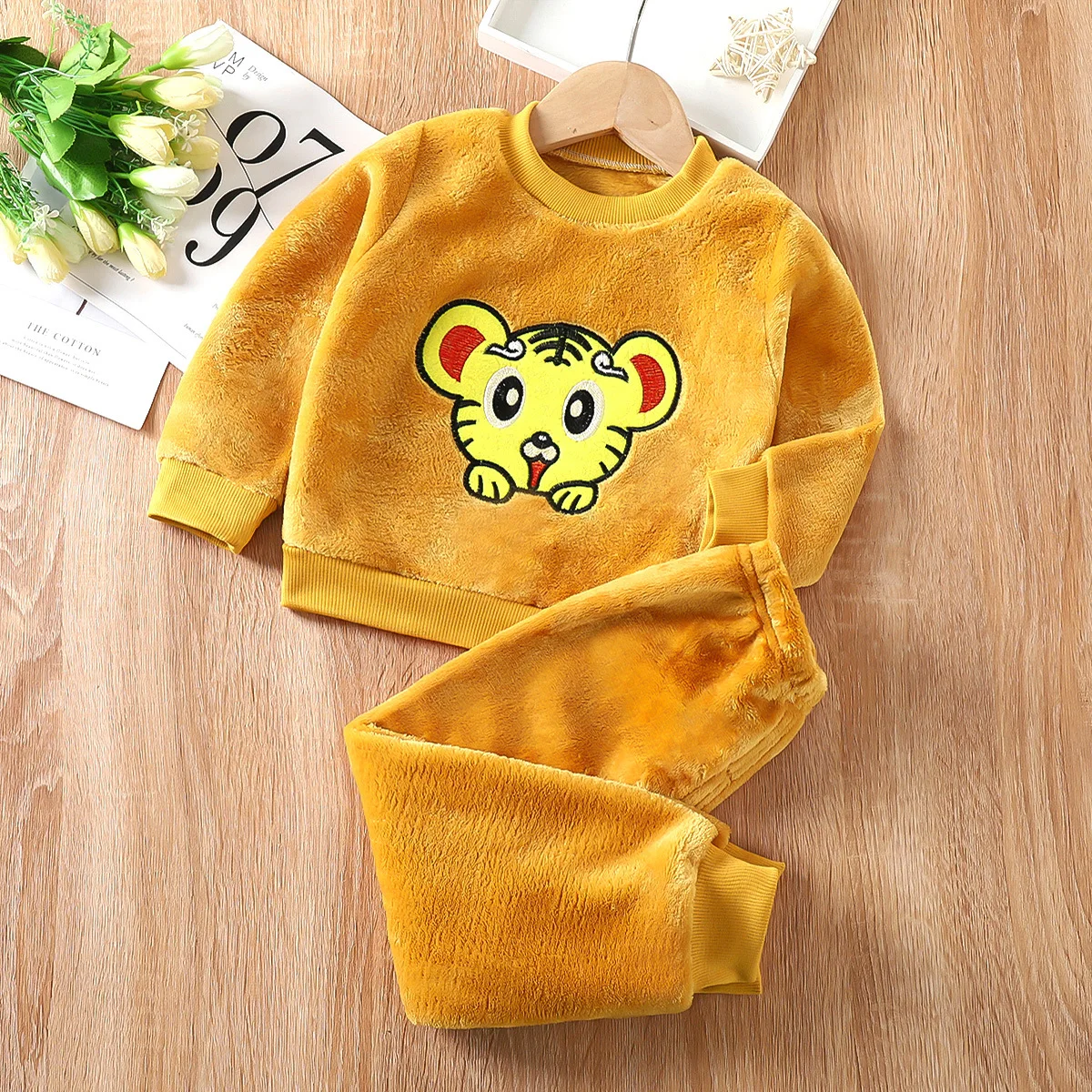 2021 New Winter Kids Pajamas Sets Warm Pyjamas For Boys Thicken Girls Sleepwear Flannel Fleece Baby Thermal Homewear Set 3-10Y custom pajama sets	 Sleepwear & Robes