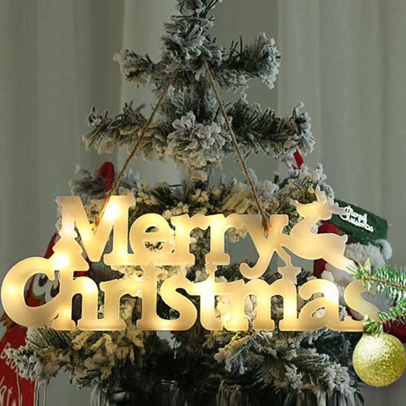 

Holiday Lighting Christmas Lights Merry Christmas Letter Light Christmas Decoration LED Lantern Christmas Garland Hanging Lights