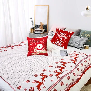 

Merry Christmas Decorative Pillowcases Polyester Christmas Throw Pillow Case Cover Santa Claus Elk Pillowcase new