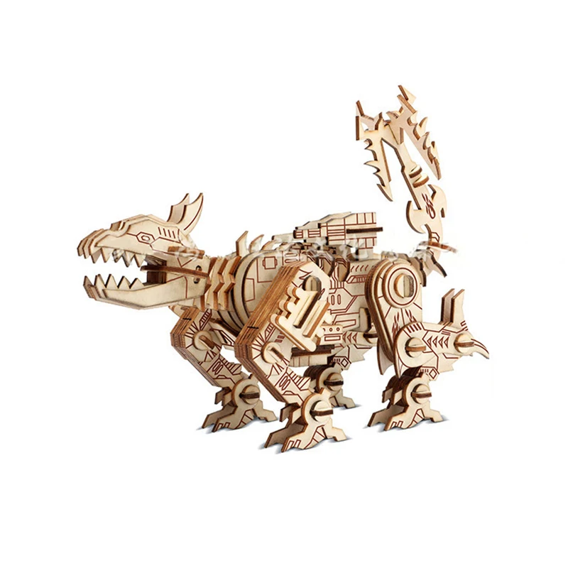3D Three-dimensional Wooden Mosaic Wood Simulation Children Machine Dog Animal Pet Model Manual Building Jigsaw Puzzle Toys |