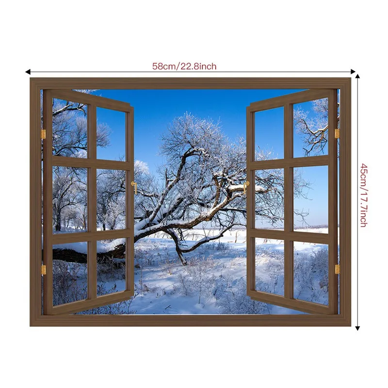 Wall Stickers Decor Snow Scene 3D Wall Sticker Home DIY Decals Floor Decoration Stickers Muraux Pour Enfants Chambres 40DEC2414