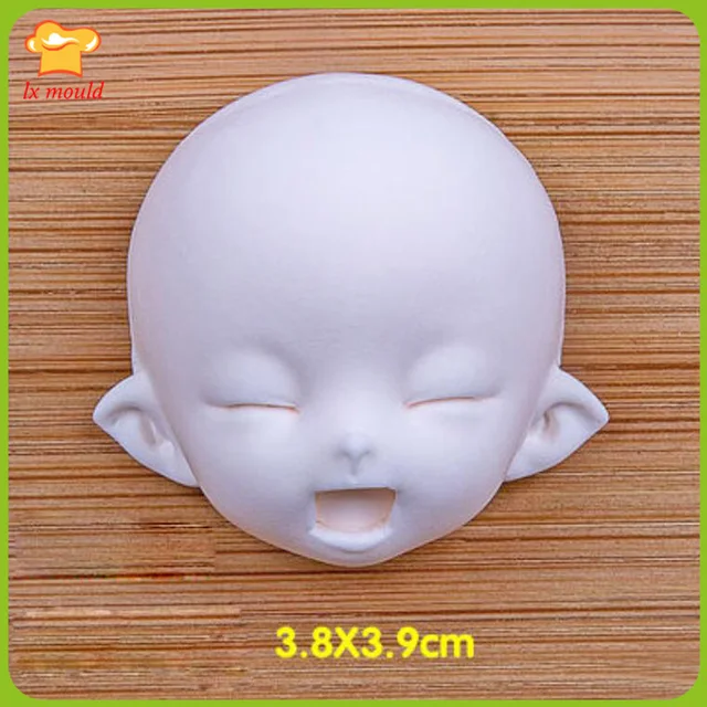 Clay Soft Pottery Figure Face Silicone Molds Doll Shape Mould Baby Face Fondant Moulds 7