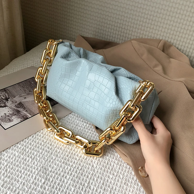 

Jin Mantang Stone Pattern Small PU Leather Armpit Bags For Women 2020 Shoulder Handbags Female Travel Lady Party Bag Thick Chain