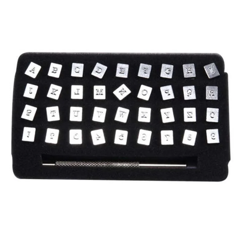 

74Pcs Carving Leather Seal Letters Alphabet Number Logo Stamp Handmade Durable DIY Tool Metal Craft Tools