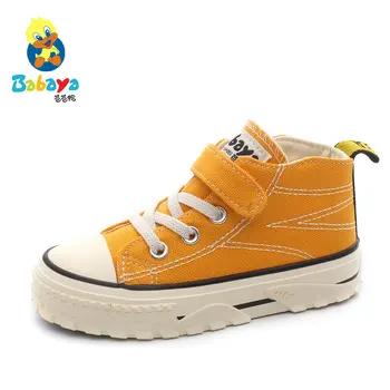 

babaya Children canvas shoes high-top boys shoes girls casual shoes breathable 2020 spring new fashion kids sneakers toddler