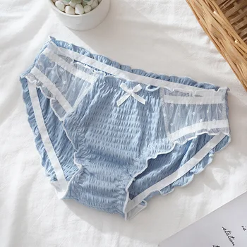 

Lace Women Panties Underwear Mid-Rise Briefs Female Sexy Panty Comfort Intimates Plus Size Sexy Transparent Underpants
