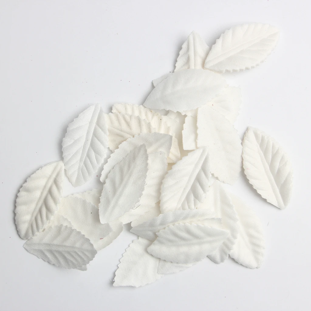 100pcs Artificial Rose Leaves White Leaf Wedding Craft / Buttonhole /Corsage