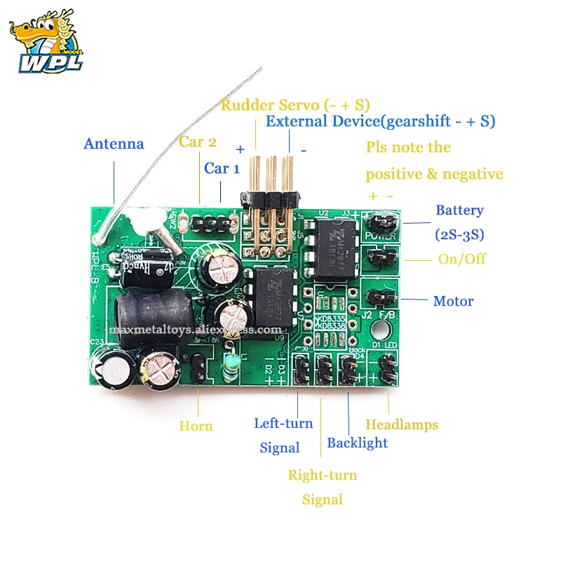 WPL передатчик обновления DIY приемник доска Рог черный пульт дистанционного управления пластиковые запасные части Аксессуары Замена для WPL грузовик