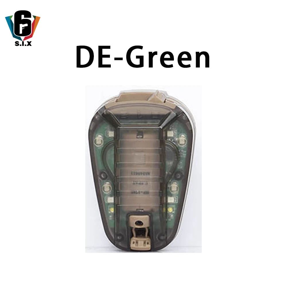 DE-Green Hel Star 6 GEN 3 светильник на шлем, стробоскоп, ИК-светильник, зеленый, красный, мигающий светильник, лампа для выживания, страйкбол, вспышка/устойчивая функция, водонепроницаемый - Цвет: DE-Green