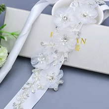 Romantic Flowers Belt Ivory Wedding Party Dress Accessories Wedding Belts Flower Sash Woman Sash Belt for Girl Party Night Dress