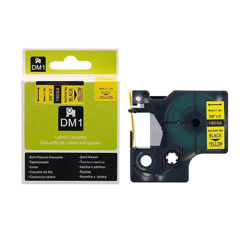 18054 9mm x 1.5m black on yellow compatible Dymo heat shrink tube tape 3/8&quot RS5Y SKU | Компьютеры и офис