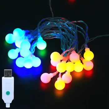 

USB Powered LED Ball Fairy String Lights 10m 60leds RGB Novelty garlands Light 8 modes Festival Christmas Wedding Decoration
