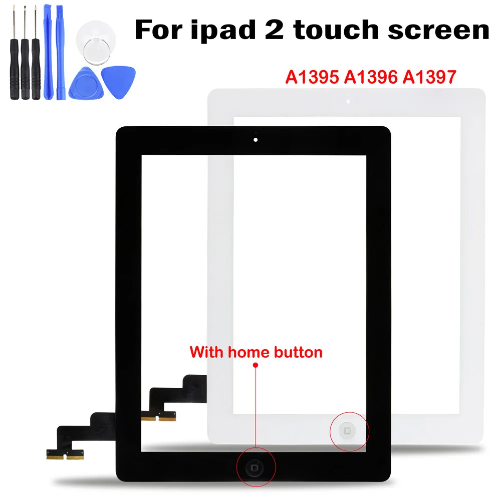Сенсорный экран для iPad 2 A1395 A1396 A1397 дигитайзер сенсорного экрана стеклянная рамка