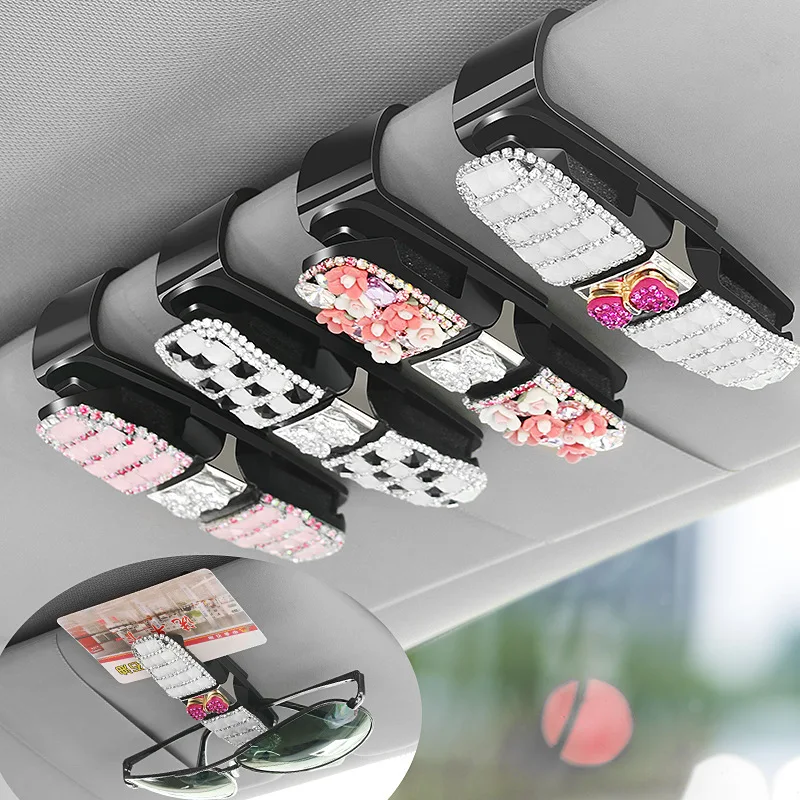 

Car Mounted Glasses Multi-functional Car Sunglasses Holder Glasses Box Car Creative Sun Shade Card Clips for Storage