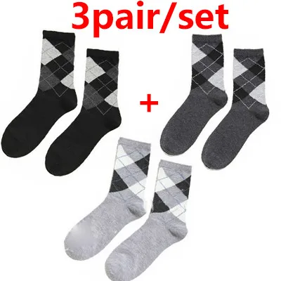 2/3Pairs High Quality Men's Business Cotton Socks Comfortable Breathable Casual Crew Socks Winter Male Ankle Socks Meias Homens - Цвет: 3Pair