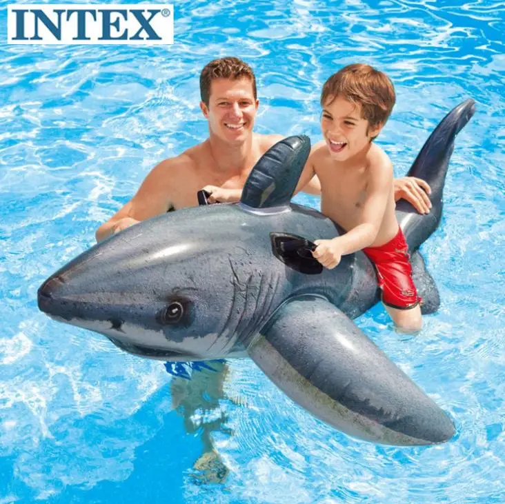 INTEX Детские Кольца для плавания для верховой езды реалистичные акулы плавание Минг серфинг взрослые водные игрушки для верховой езды плавательные кольца - Цвет: Realistic Shark