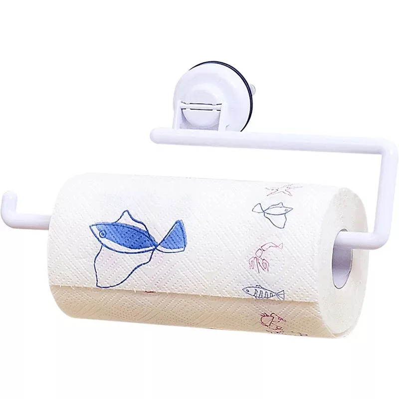 

Paper Towel Rack Kitchen Strong Suction Cups Toilet Towel Hook Paper Roll Holder Bathroom Wall Mount Tissue Rack Kitchen Hanger