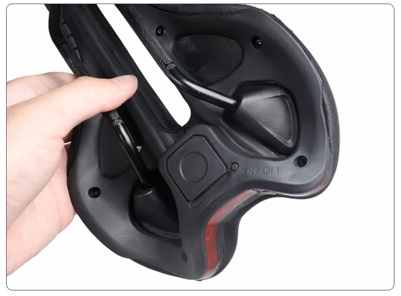 Bicycle Saddle W/ 8 LED Taillight Shock Absorption Gel Intensity Foam Seat PU Leather Comfy Durable Use MTB Road Seat