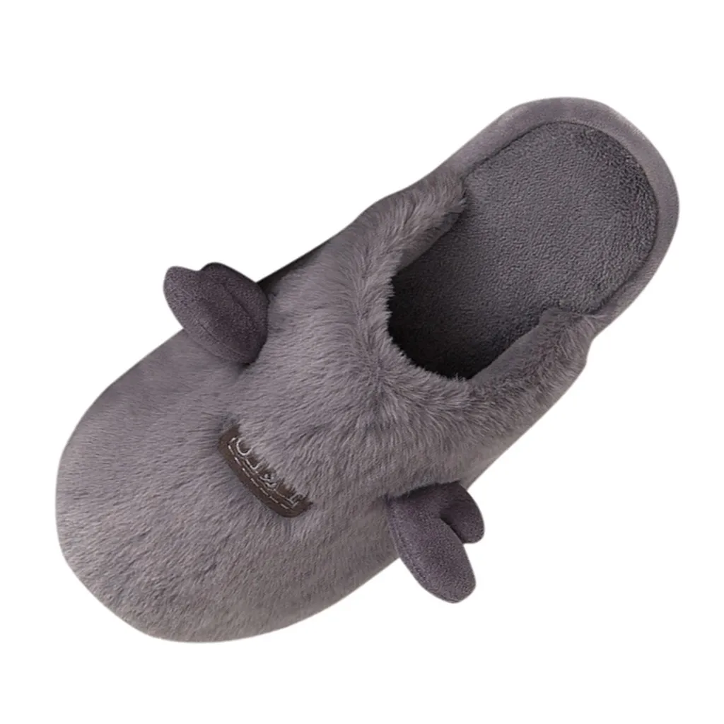 SAGACE Winter Home Slippers Women Warm Cotton Fabric Antlers Ears Flat Women Shoes non-slip lovely Winter House Shoes hot Sep 4