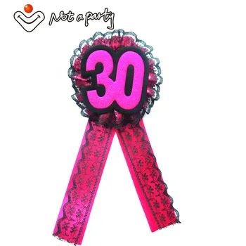 

12pcs 2020 event party vintage lace ribbon brooch sexy 30 for birthday wedding souvenir girls hens night out happy birthday
