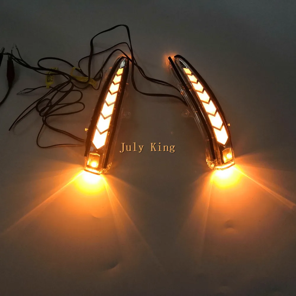 LED Rear-view Mirror Lights Case for Toyota Alphard Vellfire 30-19, B-type DRL+ Streamer Yellow Turn Signals+ Ground Lamp