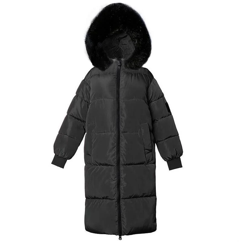 Women Loose Plus size 7XL Winter Female Jackets New Hooded Women's down jacket Fake hair collar Winter coat Female Parkas - Цвет: Black 4