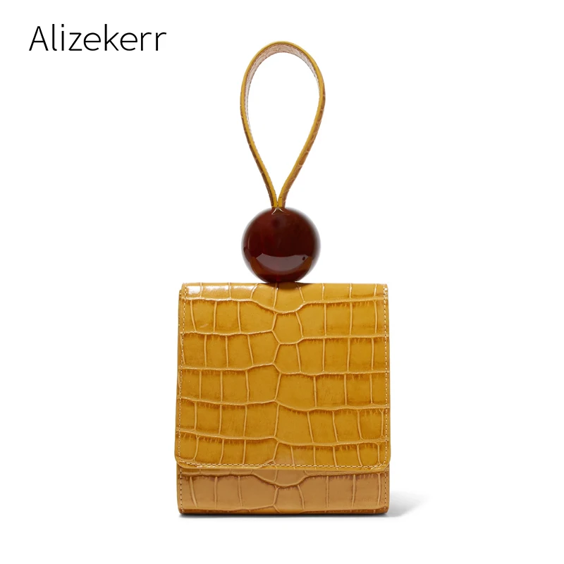 

Acrylic Beaded Handbags Women Brand Designers Crocodile Pattern Small Flap Tote Clutch Shoulder Bag Ladies Handbags And Purses