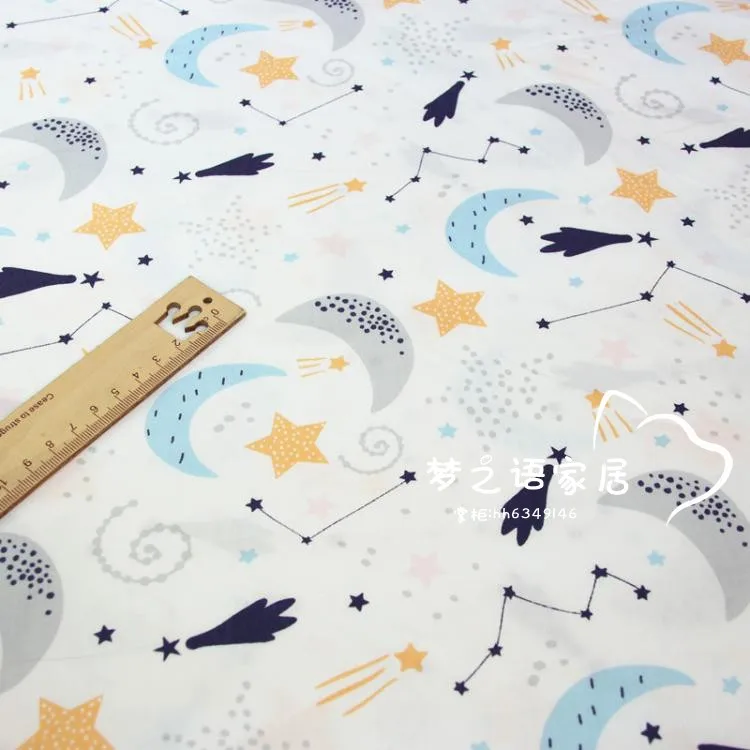 160cm*50cm Cloud MOON cotton fabric DIY bedding quilting apparel dress patchwork fabric kids handwork curtain decor cloth