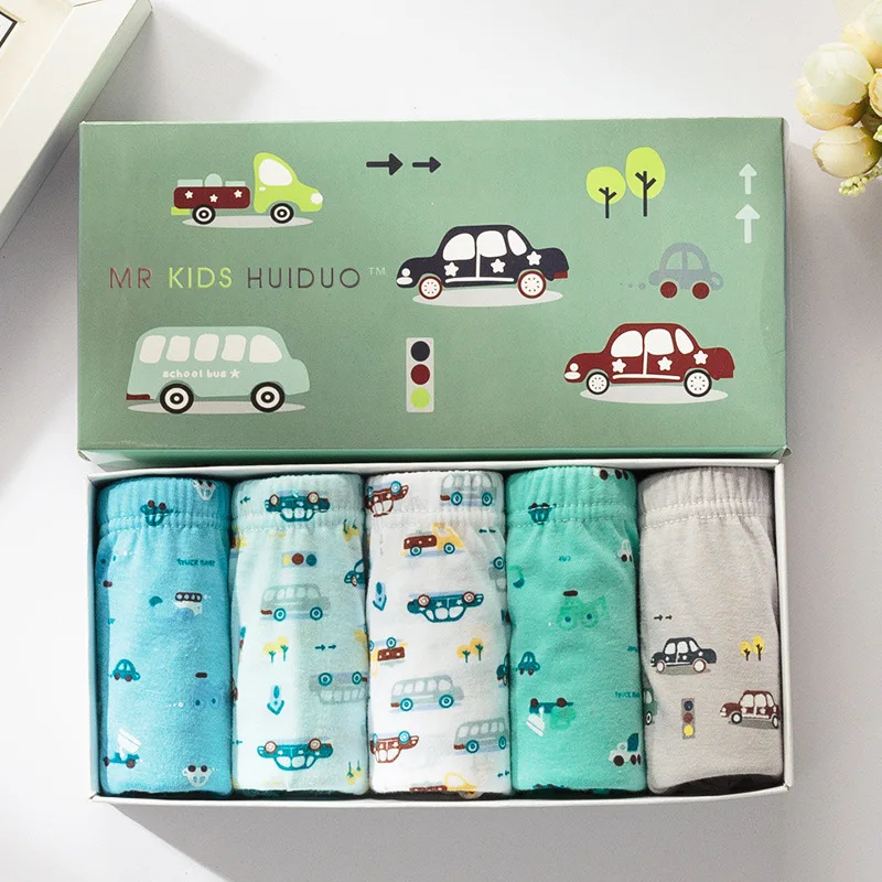 5Pcs/lot Kid Boys Underwear Cartoon dinosaur Baby Panties Cotton Boys Briefs Teenage Panties Children's Boxer Underpants Briefs