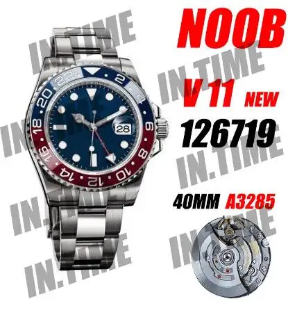 Мужские механические часы GMT-Master II 126719 BLRO красный/синий керамический 904L