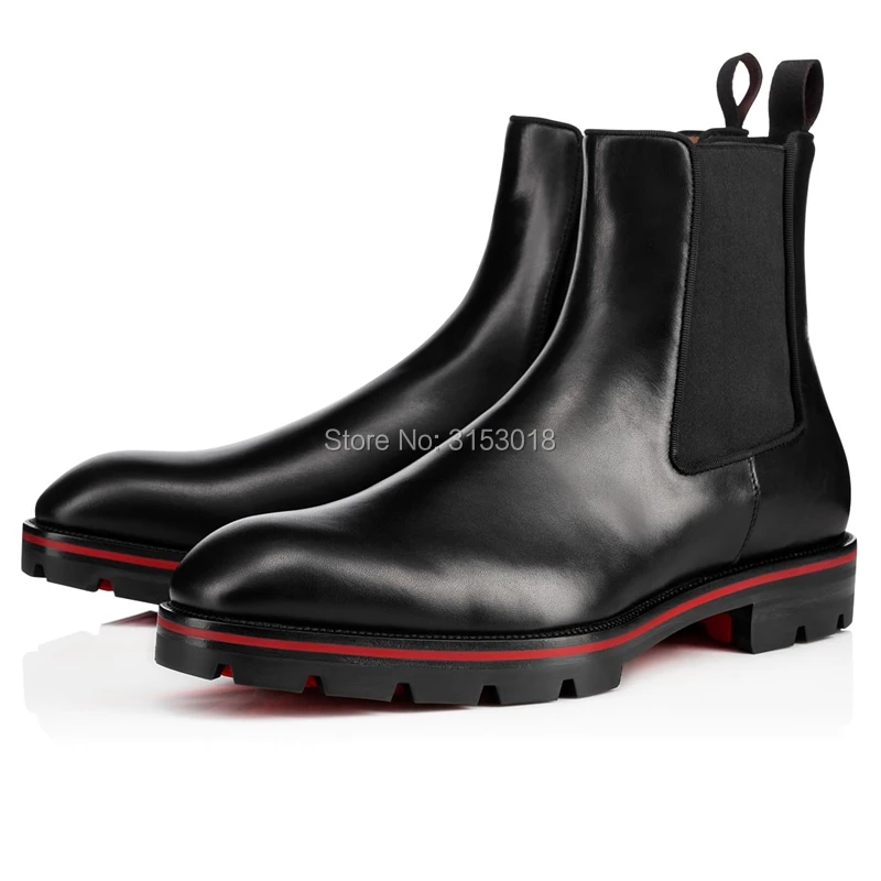 Qianruiti мужские ботинки «Челси» с эластичным ремешком; мужские водонепроницаемые ботильоны на платформе; высококачественные мужские ботинки - Цвет: Черный